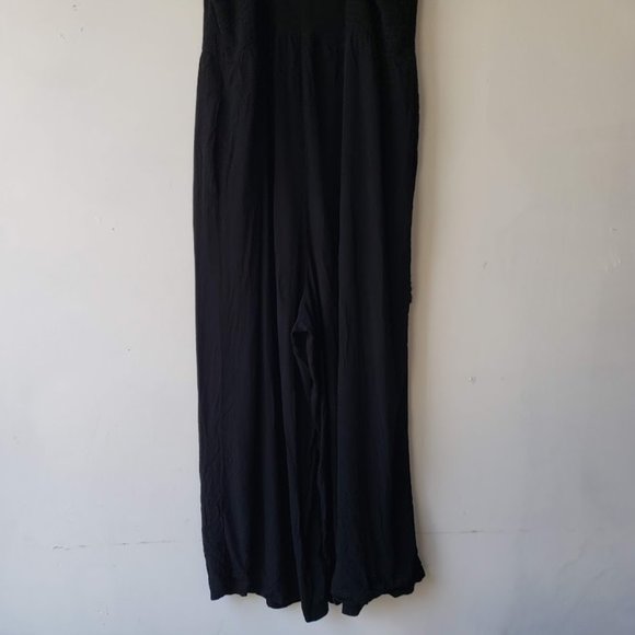 Madewell Smocked Crop Black Jumpsuit - Picture 6 of 8